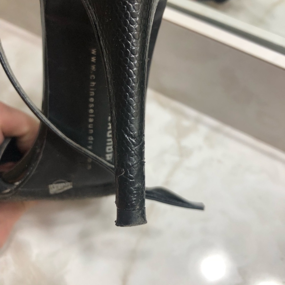 4” Satin-Look Stilettos (Black, Size 6.5M) - Picture 9 of 9